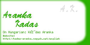 aranka kadas business card